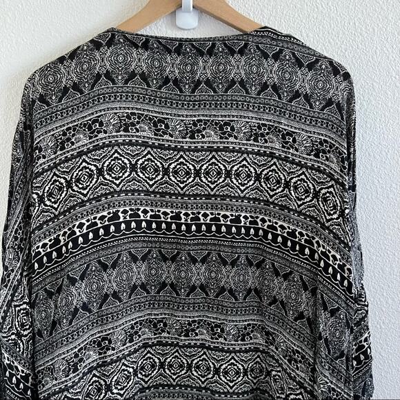 American Eagle Open From Kimono Sweater Multi Print Boho Festival Oversized XS - Picture 7 of 9